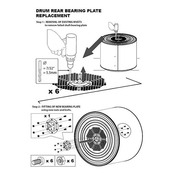 Eje Soporte De Tambor Secarropa Ariston  Aqc9bf7t1af Kit C00305794